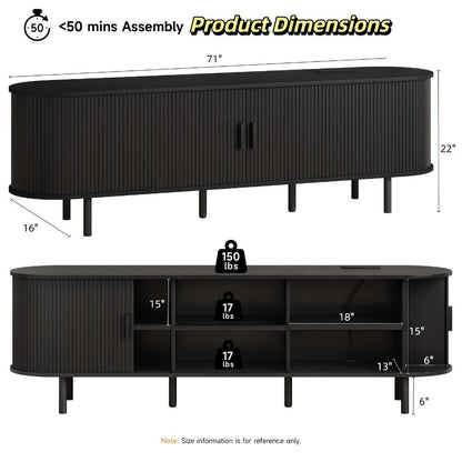 55-Inch TV Stand with Charging Station for Practical Everyday Home Use detail image - detail view 11
