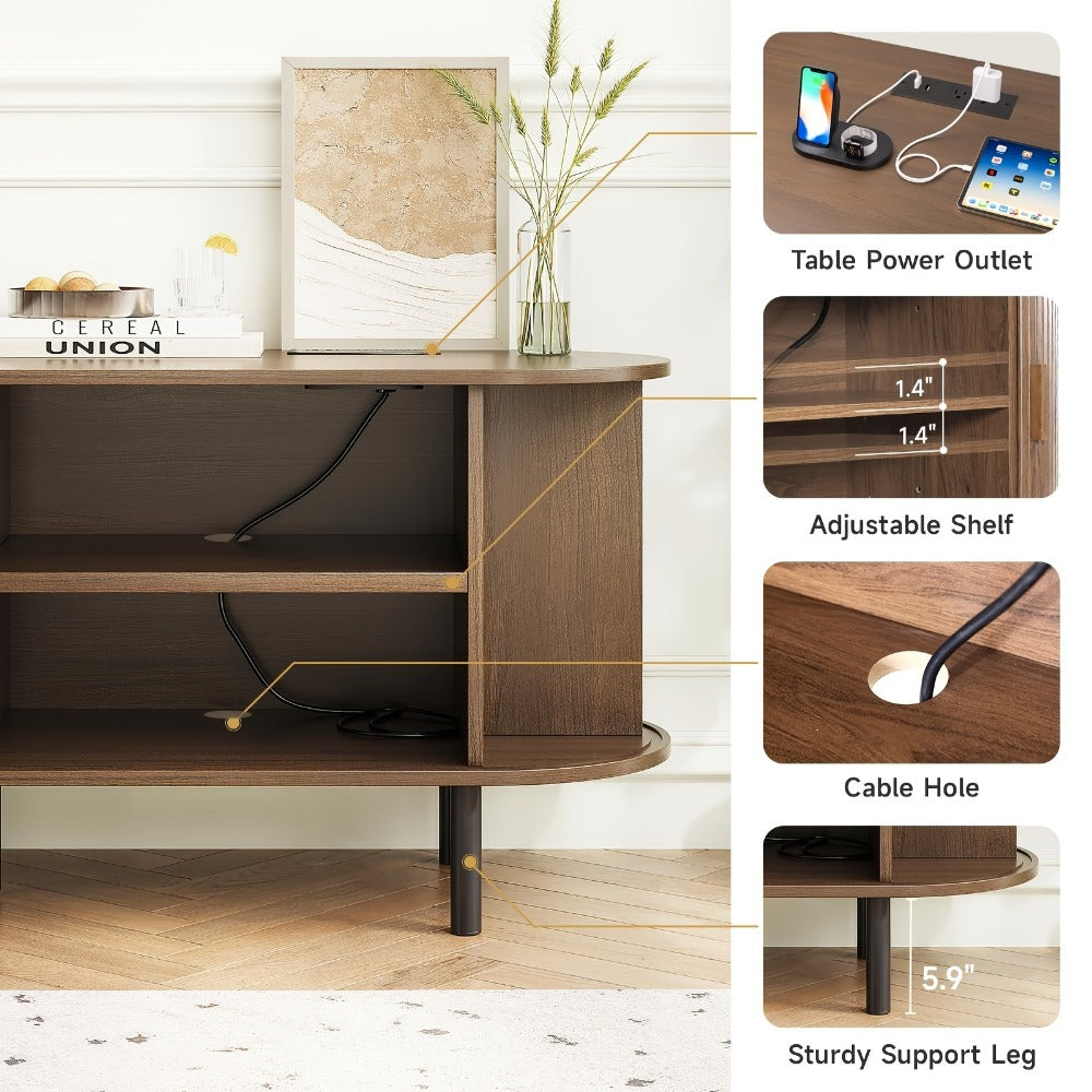 55-Inch TV Stand with Charging Station for Practical Everyday Home Use detail image - detail view 12