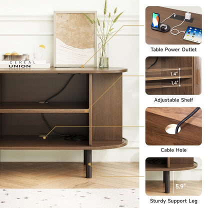 55-Inch TV Stand with Charging Station for Practical Everyday Home Use detail image - detail view 12