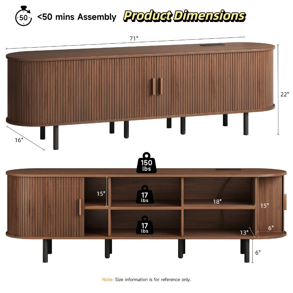 55-Inch TV Stand with Charging Station for Practical Everyday Home Use detail image - detail view 8
