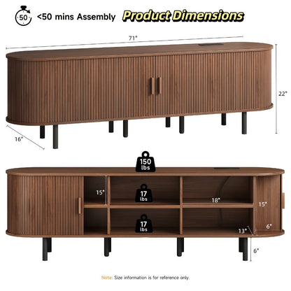 55-Inch TV Stand with Charging Station for Practical Everyday Home Use detail image - detail view 8