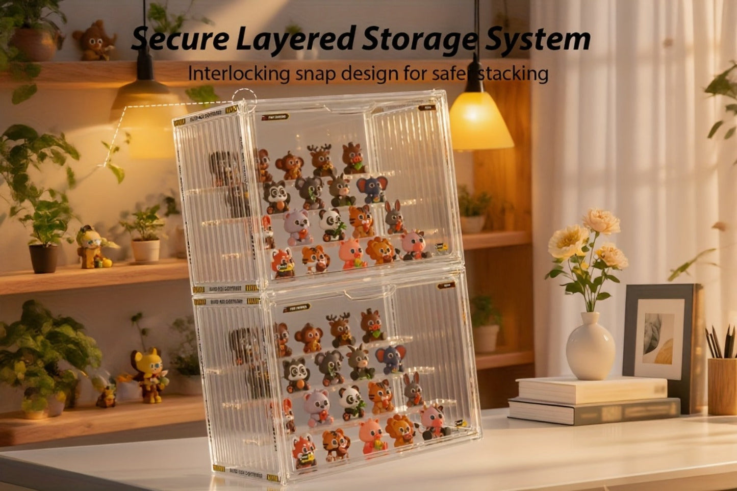 4-Tier Acrylic Figure Display Case with Magnetic Design – Clear Collector Showcase Box for Action Figures Dolls Funko Pop Anime Desktop Organizer