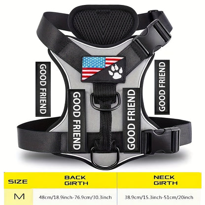 Service Dog Harness with 5 Patches – Reflective Adjustable Oxford Vest with Inner Mesh Layer, Service Dog ID System for Small Medium Large Dogs, XS–XL, 5 Colors