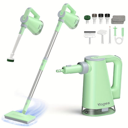 Steam Mop with Detachable Handheld Steam Cleaner 10-in-1 Multi-Purpose Attachments - 2 Pads, Carpet Cleaner for Home, Tiles, Grout, Windows, Kitchen & Bath, Powerful Floor & Sofa Steamer, 4 Colors