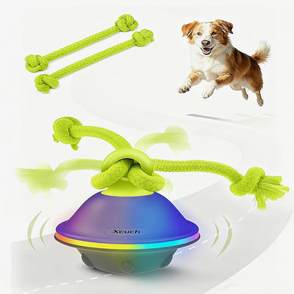Automatic Rolling Dog Ball Toy with Rope - Motion-Activated Wicked Ball with Voice Recording, Interactive Self-Moving Stimulation Toy for Small Medium Dogs, Relieves Boredom & Anxiety