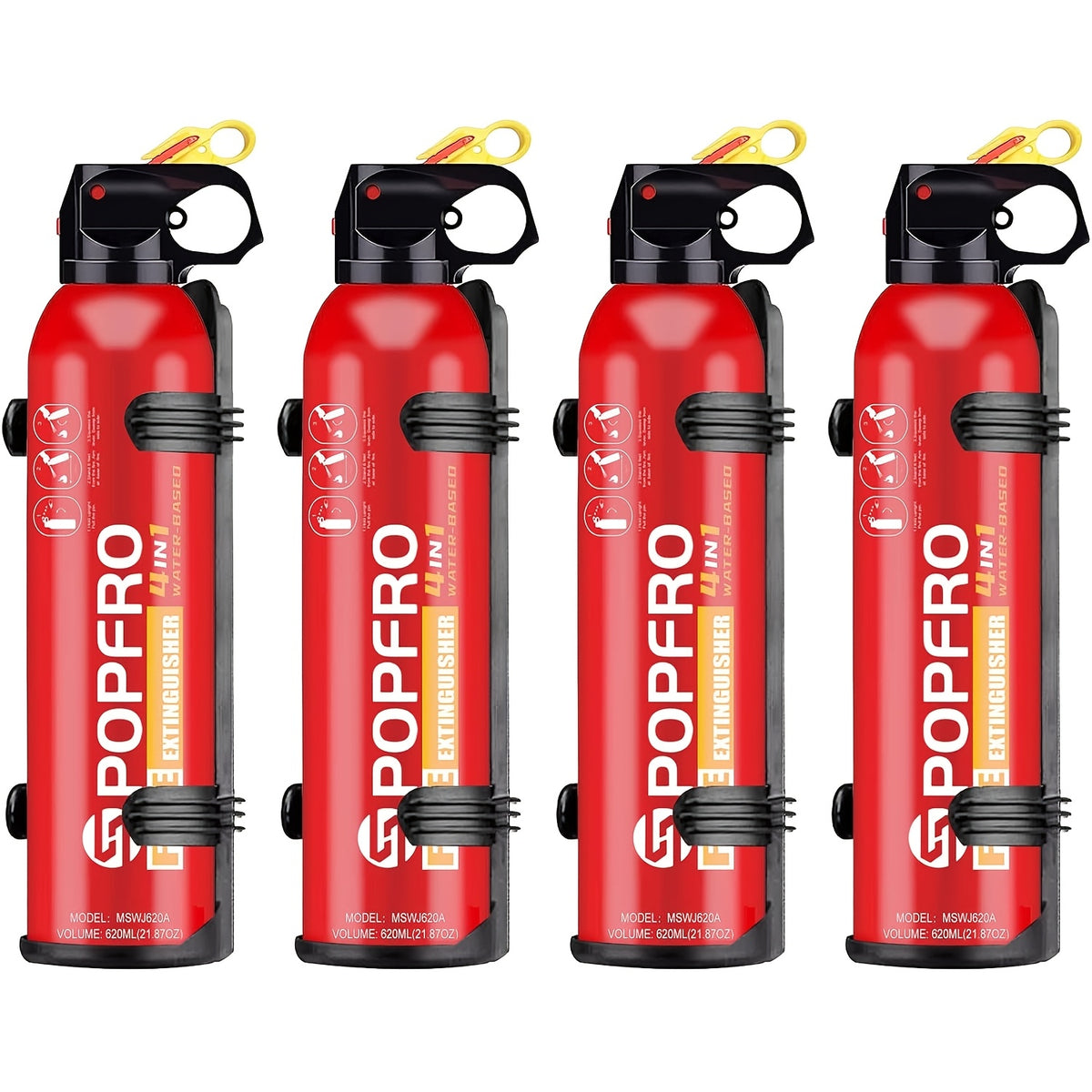 Portable Fire Extinguisher | Home, Garage, Kitchen, Car Four-in-One Small Fire Extinguisher | for Electrical, Textile | Non-toxic, Easy to Clean | Wall-mounted