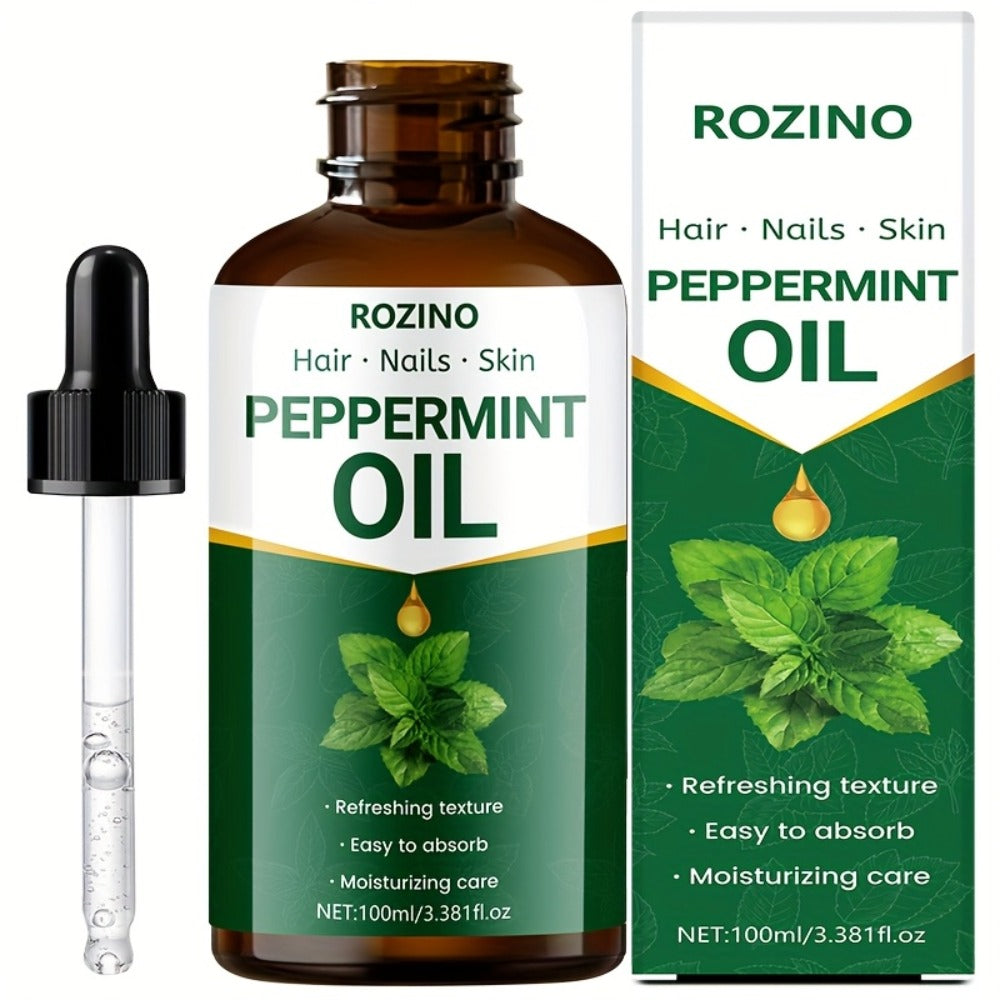 Peppermint Essential Oil 100% Pure Plant-Derived 100ml — Multipurpose Cooling Oil for Massage, Aromatherapy, Scalp & Hair Care, Skin, Nails, Face & Body, Diffuser & Shower Use