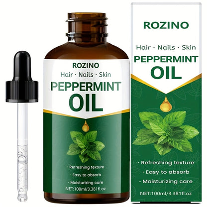 Peppermint Essential Oil 100% Pure Plant-Derived 100ml — Multipurpose Cooling Oil for Massage, Aromatherapy, Scalp & Hair Care, Skin, Nails, Face & Body, Diffuser & Shower Use