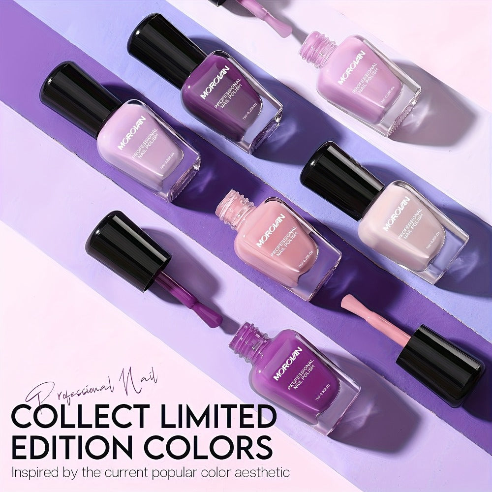 Nail Polish Set 6 Colors Quick Dry Long-Lasting – Hot Pink, Rose Red, Lilac Purple, Nude Pink, Lavender & Violet High Gloss 0.25oz, Chip-Resistant Nail Polish Gift Set for Women Teens Girls