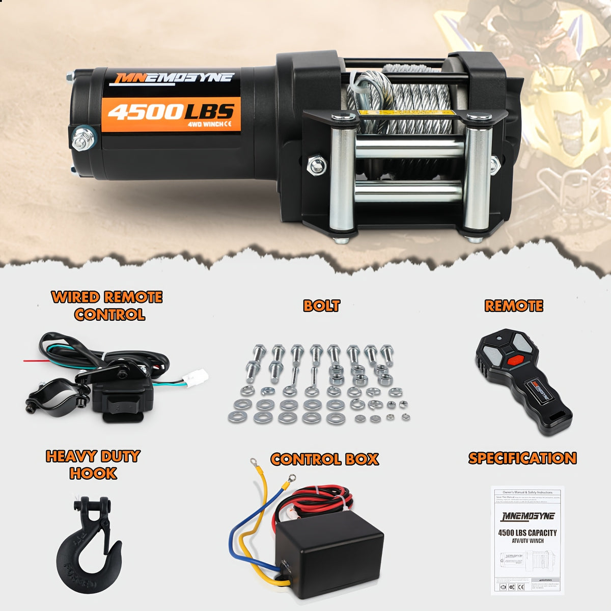 14500lb/5000lb/4500lb/3000lb Electric Winch 12V Winch Steel Cable Synthetic Rope Offroad Towing Trucks Trailers SUVs Offroad Recovery Robust Construction for SUV Trailer Boat Winch ATV UTV ATV Winch Kit 4WD 4X4