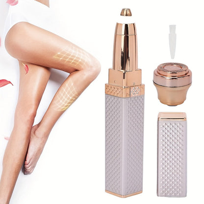 Facial Hair Trimmer for Women — 2-in-1 Electric Eyebrow Trimmer & Painless Lip Hair Remover | Precision Face Hair Removal Device for Eyebrows, Upper Lip, Chin & Body | Compact Portable Grooming Tool | 2-Pack (Gold & Pink)