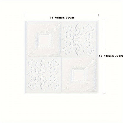 3D Foam Brick Wall Sticker 100 Pieces Self Adhesive Waterproof Soft Wallpaper Panel for Living Room Bedroom Bathroom Kitchen Home Decor White Rock Black Rock Red Marble Flower