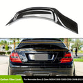 for Mercedes Benz W204 C250 C300 C63 AMG C-Class 4 Door Sedan Rear Duckbill Highkick Trunk Spoiler Wing, Gloss Black/Carbon Pattern, Chrome, ABS Material