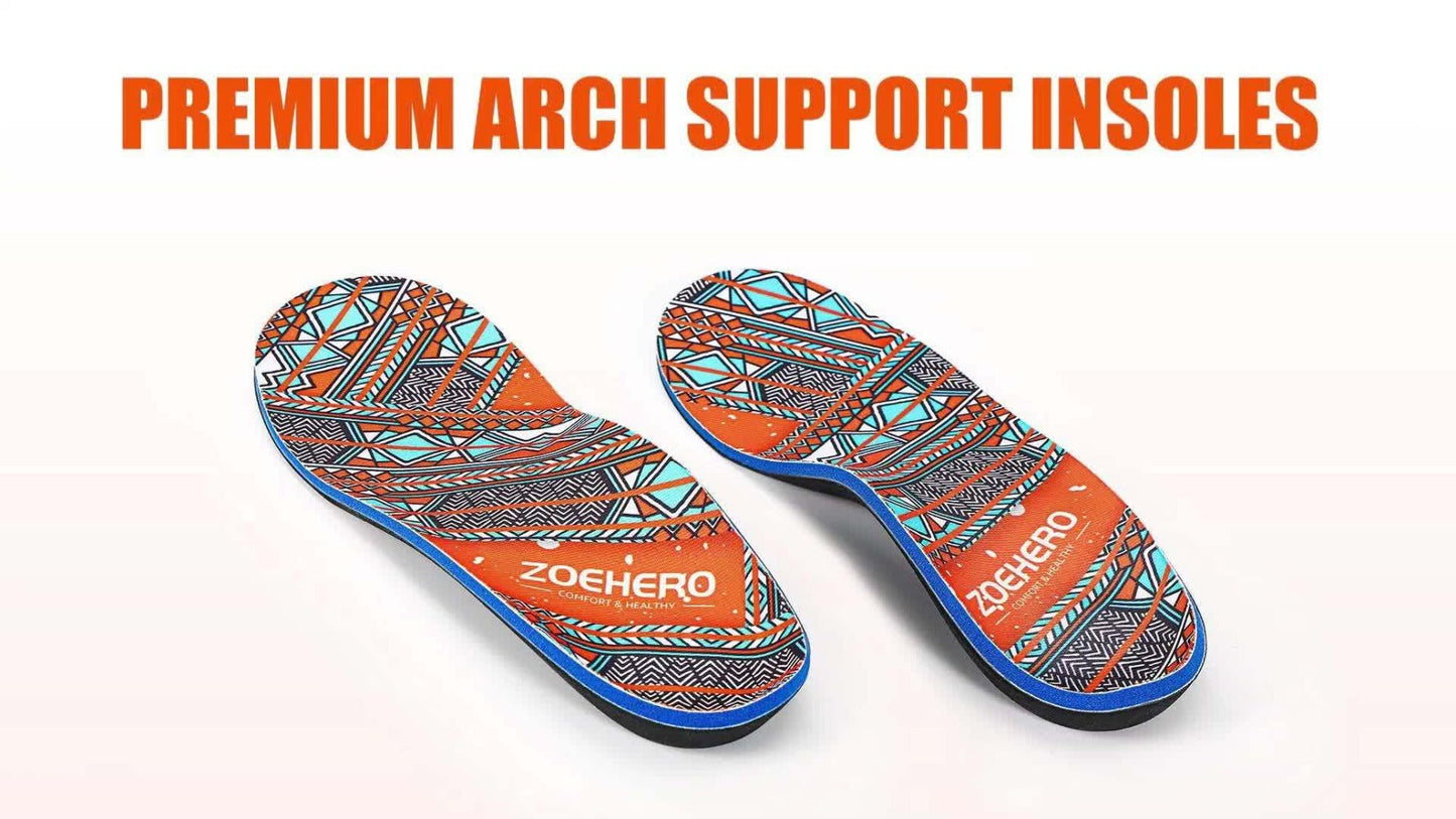 Arch Support Insoles for Men and Women Heavy Duty Shoe Inserts with Deep U-Shaped Heel Cup High-Density PU Foam Shock Absorption Breathable Fabric Plantar Fasciitis Flat Feet Pain Relief All Day Comfort
