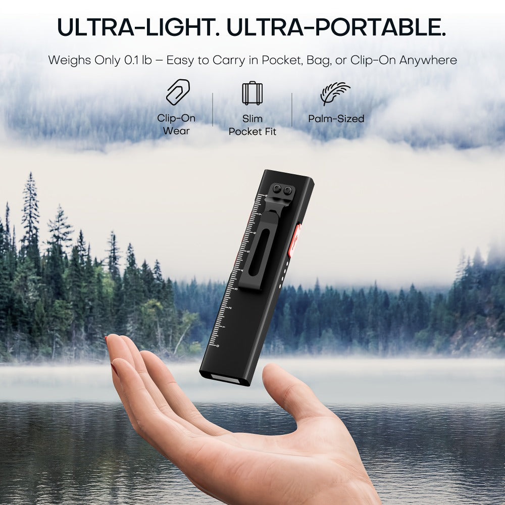 Multi-Function EDC Flashlight 11 Lighting Modes | UV Infrared Red Laser COB Work Light Magnetic Tail | Rechargeable Power Indicator Flat Pocket Emergency Flashlight