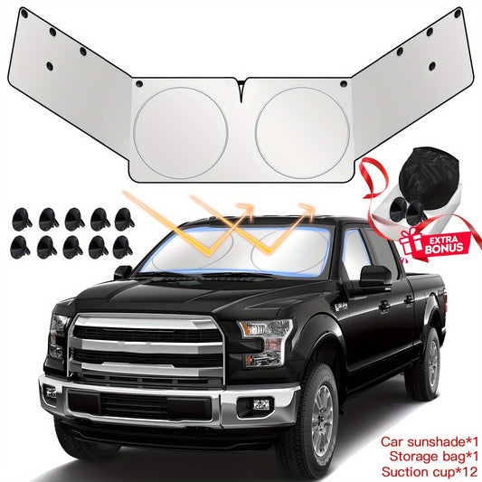 2026 New Upgraded Windshield Sun Shade- Universal Front And Side Window Sun Cover Block Sun Heat Protect Vehicle Interior Accessories Sunshades Prevent Prying And Protect Privacy, Summer Gift for Car(L)