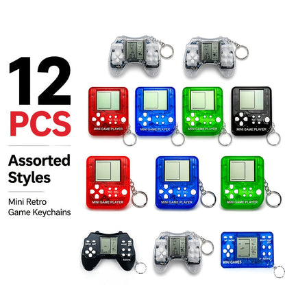 Mini Game Controller Keychains 6 12 or 24 Pack – Random Color Video Game Backpack Charms for Boys Birthday Party Favors, Gaming Party Prizes, Classroom Rewards & Gamer Goodie Bag Stuffers