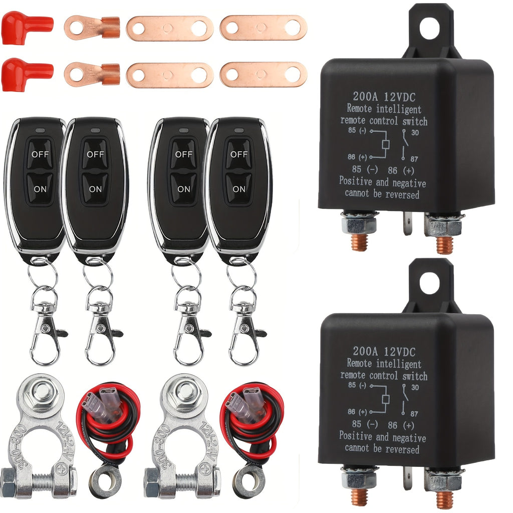 200Amp Remote Control Battery Disconnect Switch - Effortless Car Battery Management with Power Saving Design for 12V Systems - High-Performance Relay & Secure Wireless Operation