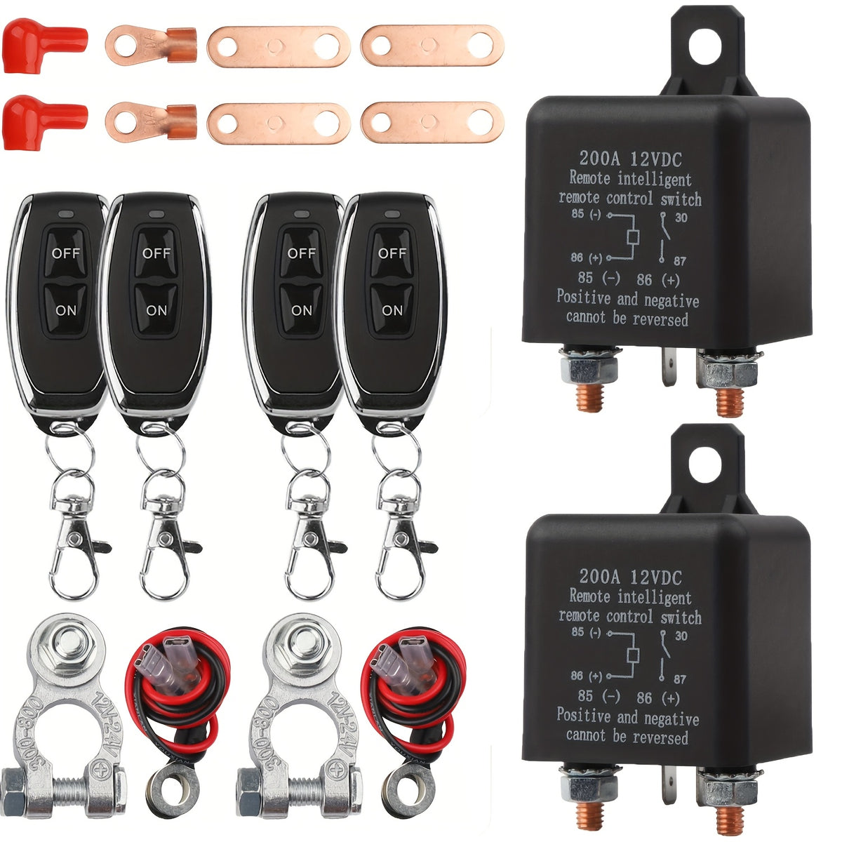 200Amp Remote Control Battery Disconnect Switch - Effortless Car Battery Management with Power Saving Design for 12V Systems - High-Performance Relay & Secure Wireless Operation