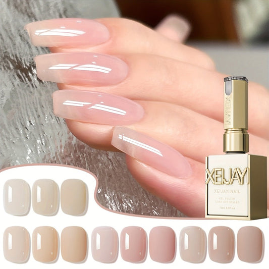 Nude Pink Gel Nail Polish Set 4 Colors High Saturation Opaque Full Coverage - Long Lasting LED UV Cured Salon Quality Frame Bottle Nail Gel Kit for Home & Salon DIY Manicure Women Nail-Safe Formula