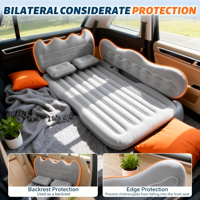 Inflatable Bed, Convenient Car Inflatable Bed - Including Storage Bag And Tool Kit, High Aesthetic And Comfortable Inflatable Car Bed, Outdoor Inflatable Bed, Car Additions, Soft And Skin Friendly Plush Folding Design