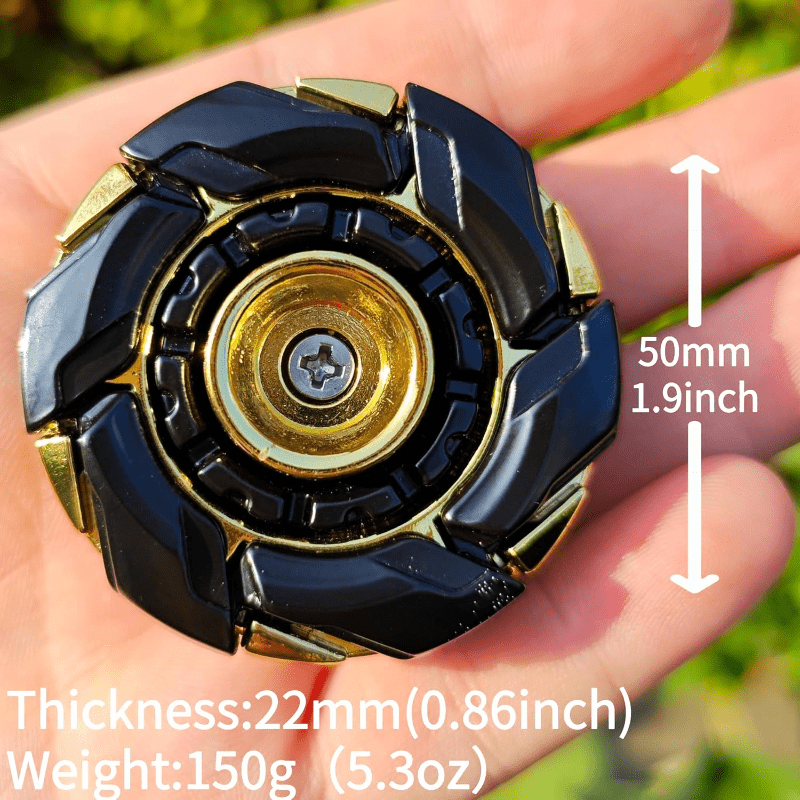 Metal Fidget Spinner Toy for Adults & Teens – Customizable Stress Relief Spinner with Hex Key, Screws & Metal Tube, Cool Decompression Anxiety Relief Tool, Black Gold Silver Dazzling Colors
