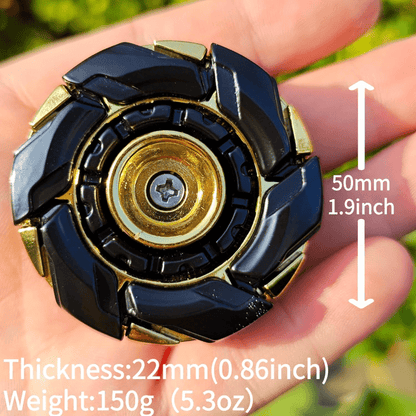 Metal Fidget Spinner Toy for Adults & Teens – Customizable Stress Relief Spinner with Hex Key, Screws & Metal Tube, Cool Decompression Anxiety Relief Tool, Black Gold Silver Dazzling Colors