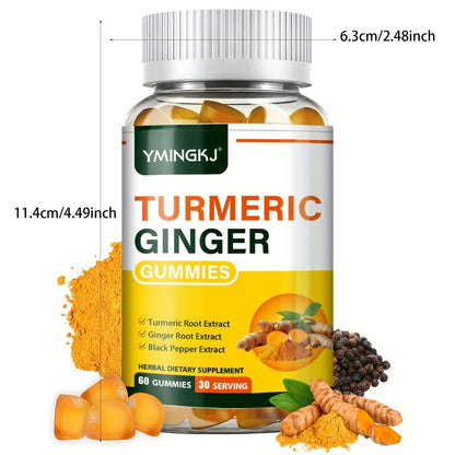 Turmeric Gummies with Black Pepper & Mint — 2000% Higher Absorption Curcumin | Anti-Inflammatory Joint, Immune & Digestive Support | Natural Formula | 60 Count | Women & Men Daily Wellness Supplement
