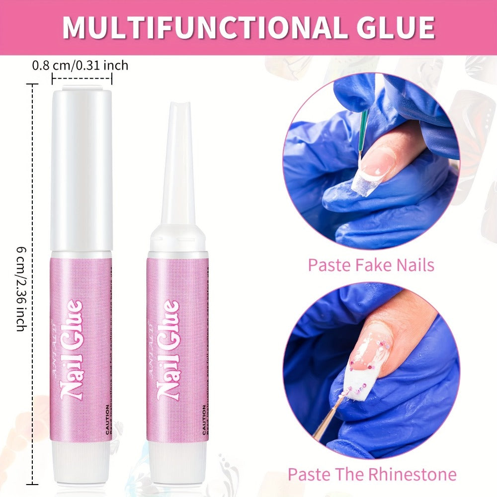 Nail Bonding Gel 56pcs Bulk Pack Strong Instant Adhesive for Press On Nails Acrylic Tips — Fast Dry Long-Lasting Clear Liquid Nail Glue for DIY Manicure Pedicure Nail Sticker Home & Salon Women