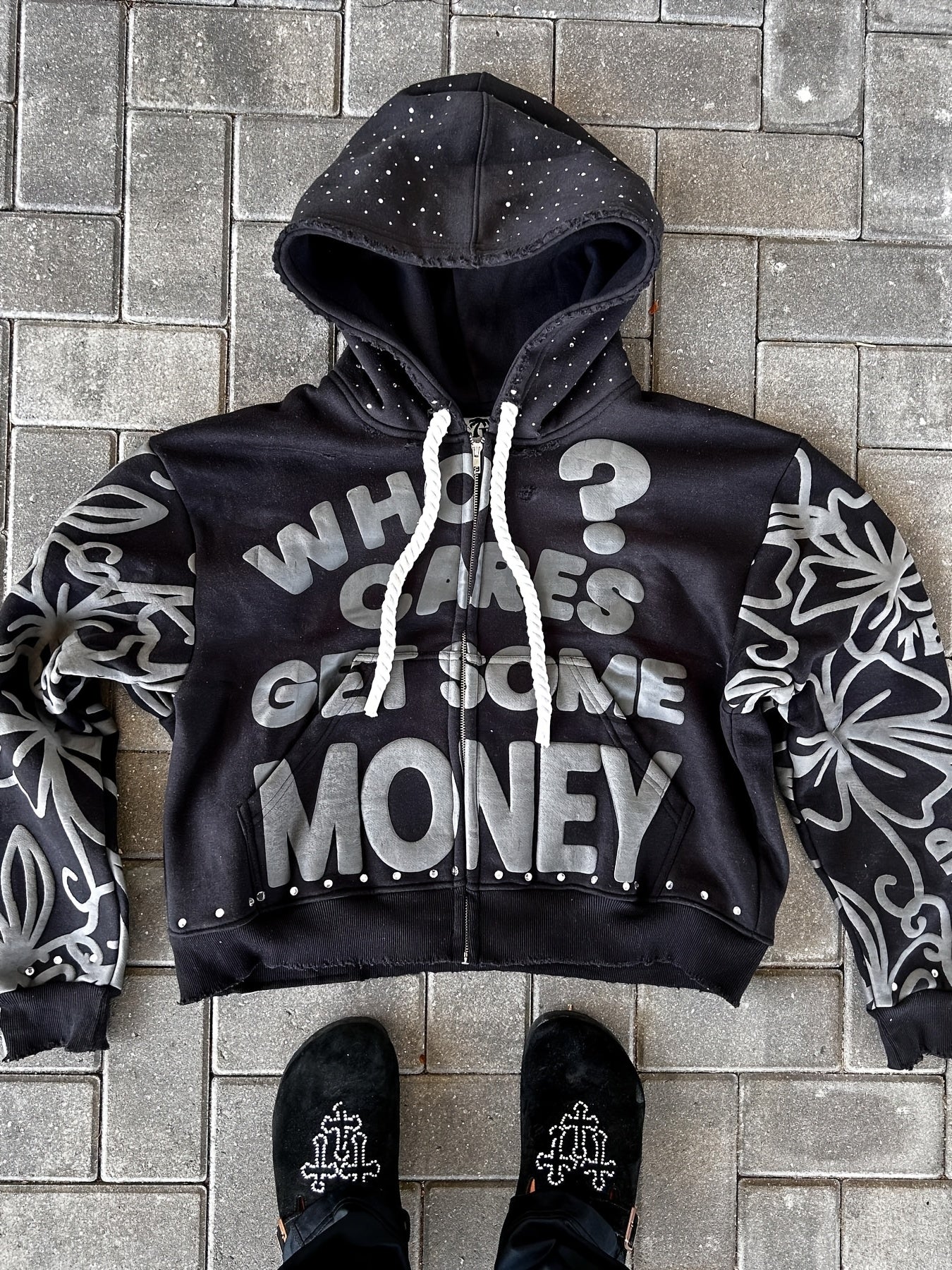 Unisex Relaxed Graphic Zip-Up Hoodie