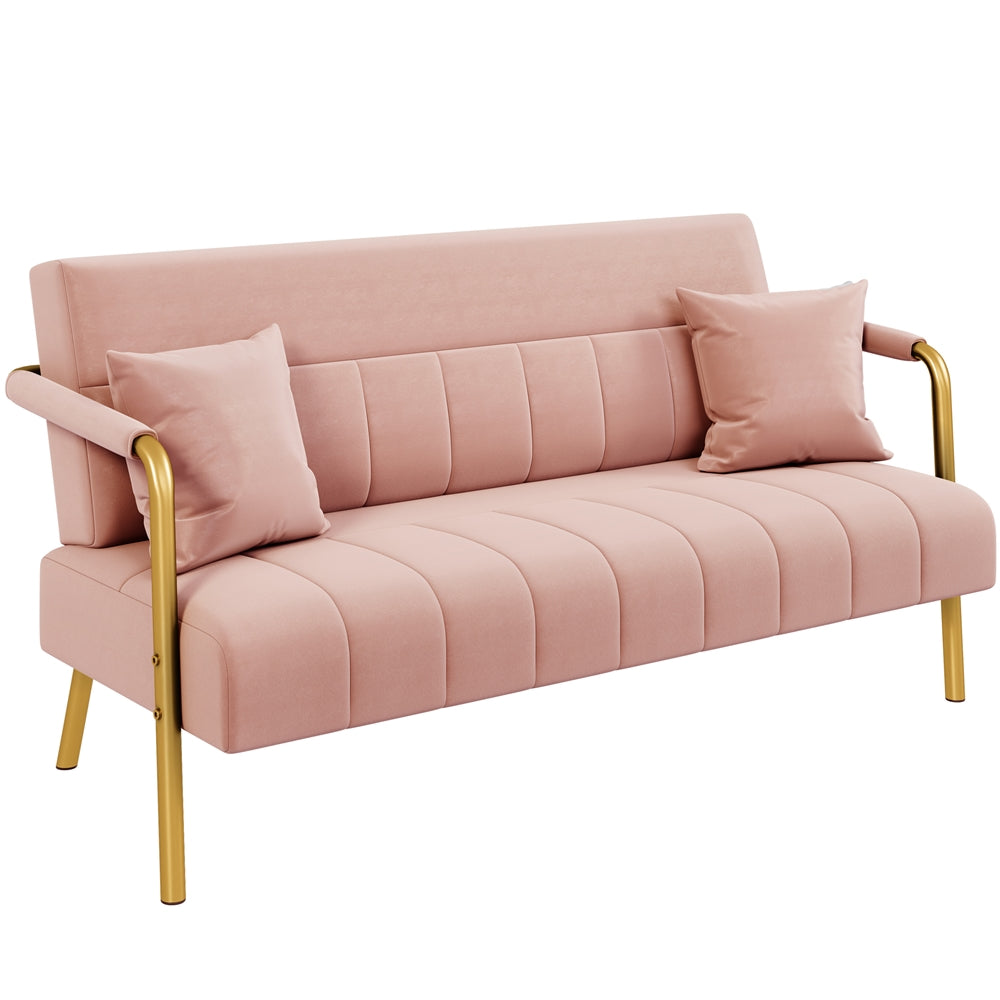 56.5-Inch Metal Loveseat Sofa for Comfortable Everyday Seating in Living Room detail image - detail view 12
