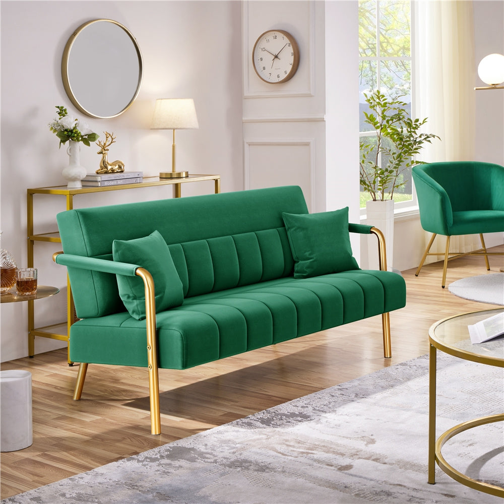 56.5-Inch Metal Loveseat Sofa for Comfortable Everyday Seating in Living Room detail image - detail view 13