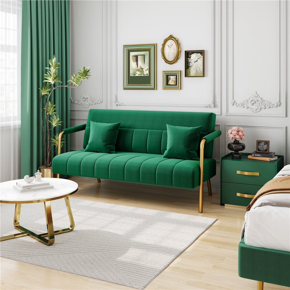 56.5-Inch Metal Loveseat Sofa for Comfortable Everyday Seating in Living Room detail image - detail view 14