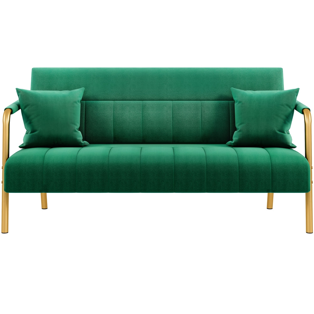 56.5-Inch Metal Loveseat Sofa for Comfortable Everyday Seating in Living Room detail image - detail view 16
