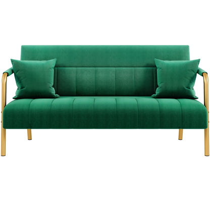 56.5-Inch Metal Loveseat Sofa for Comfortable Everyday Seating in Living Room detail image - detail view 16