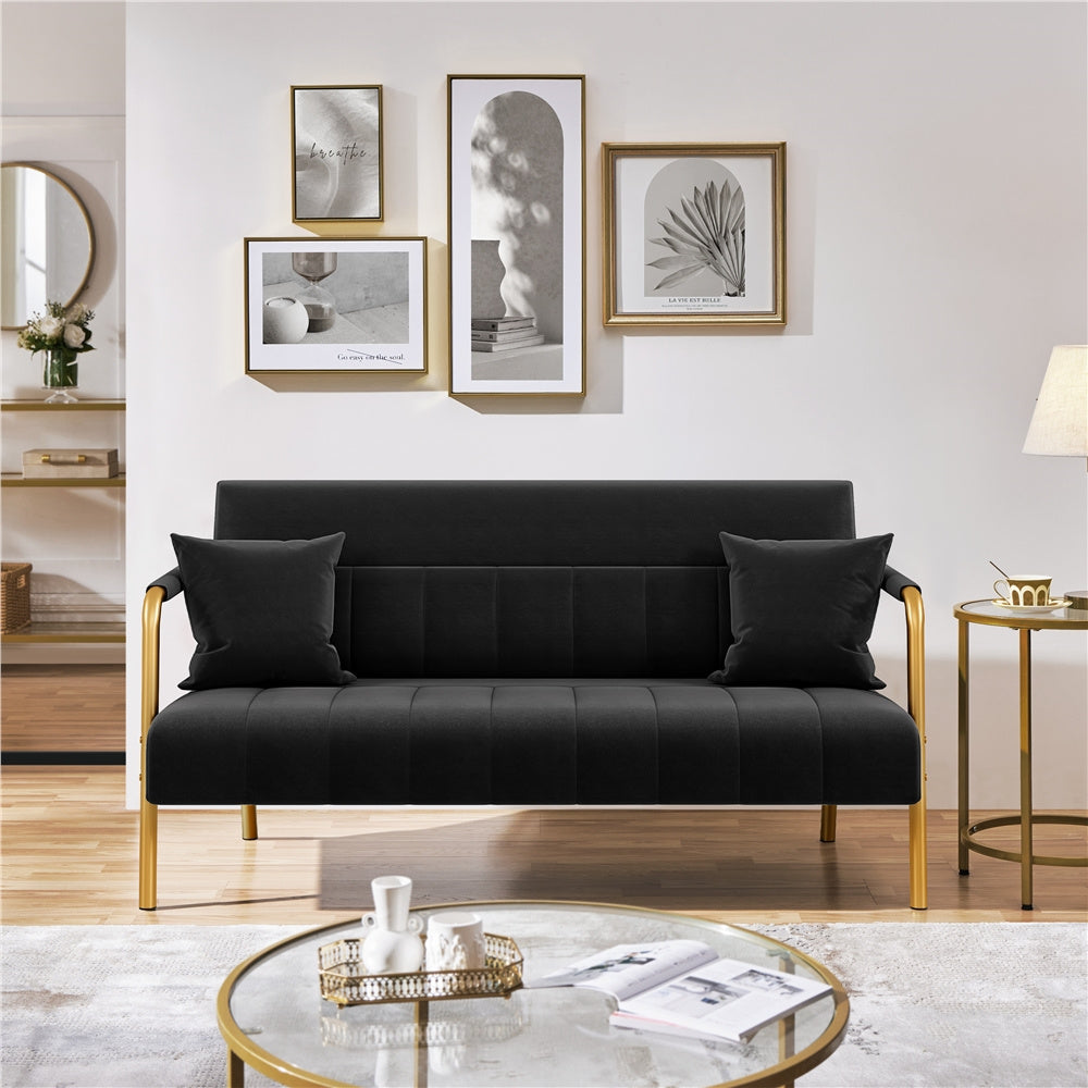 56.5-Inch Metal Loveseat Sofa for Comfortable Everyday Seating in Living Room detail image - detail view 17