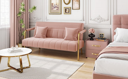 56.5-Inch Metal Loveseat Sofa for Comfortable Everyday Seating in Living Room detail image - detail view 21