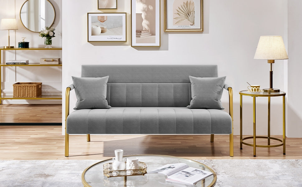 56.5-Inch Metal Loveseat Sofa for Comfortable Everyday Seating in Living Room detail image - detail view 22
