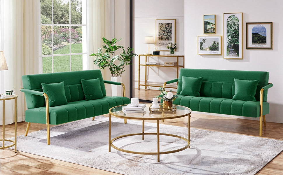 56.5-Inch Metal Loveseat Sofa for Comfortable Everyday Seating in Living Room detail image - detail view 23
