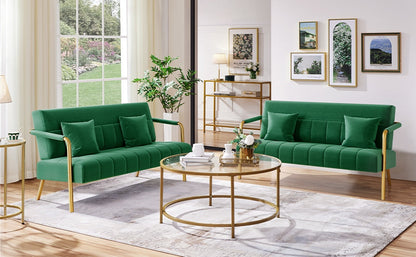 56.5-Inch Metal Loveseat Sofa for Comfortable Everyday Seating in Living Room detail image - detail view 23