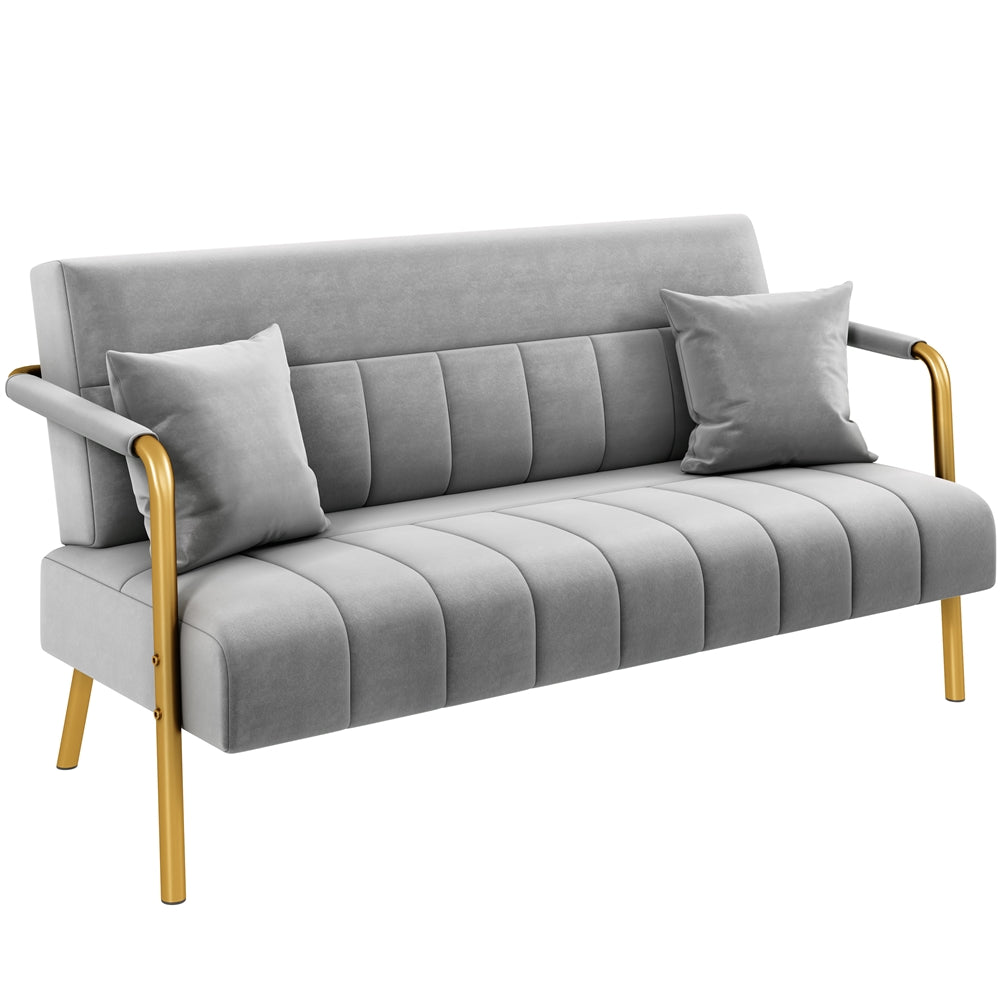 56.5-Inch Metal Loveseat Sofa for Comfortable Everyday Seating in Living Room detail image - detail view 7