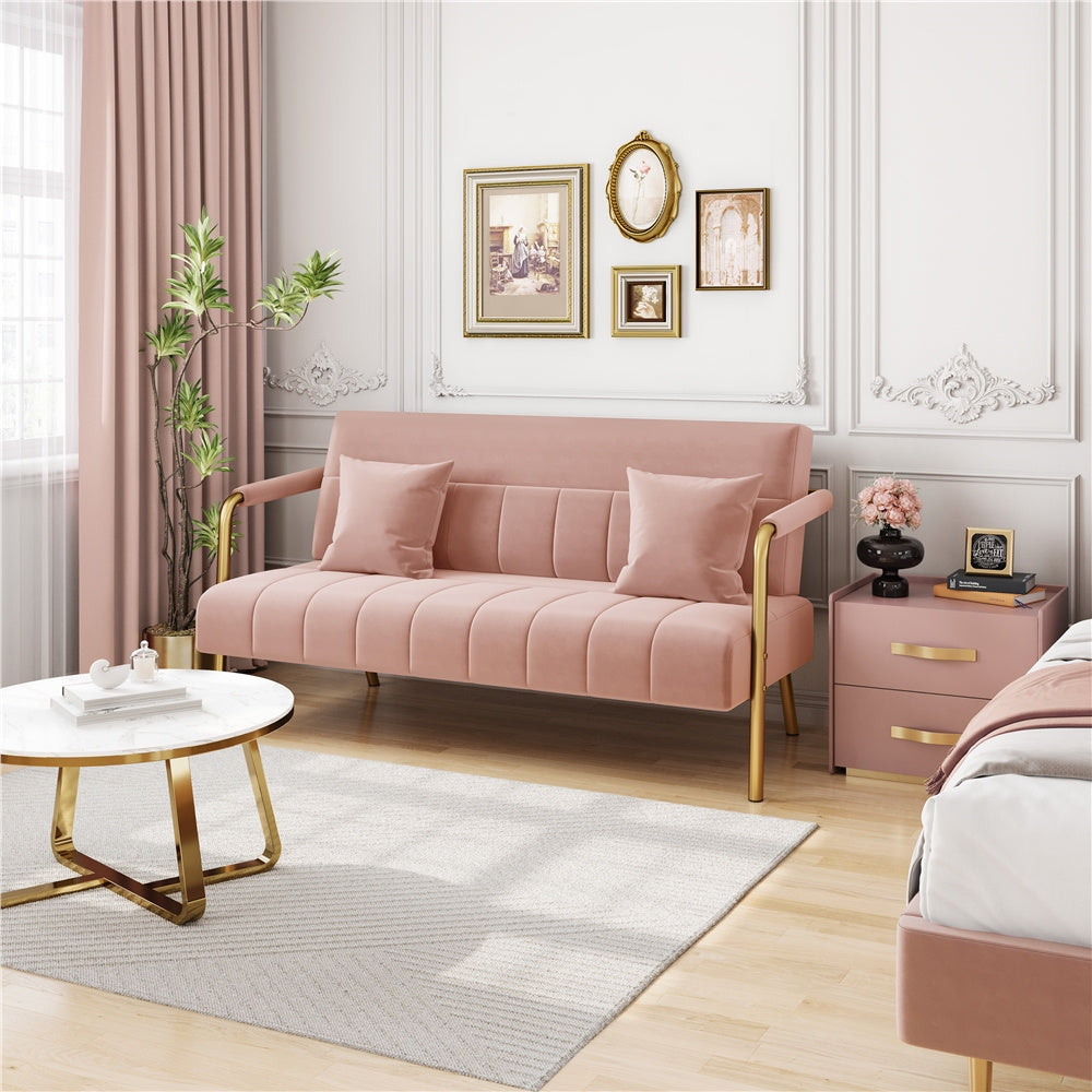 56.5-Inch Metal Loveseat Sofa for Comfortable Everyday Seating in Living Room detail image - detail view 9
