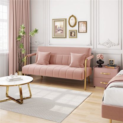 56.5-Inch Metal Loveseat Sofa for Comfortable Everyday Seating in Living Room detail image - detail view 9
