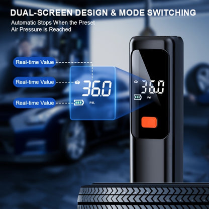Portable Tire Inflator Wireless Air Compressor with Digital LED Display Auto Pressure Detection USB-C Rechargeable for Car Bicycle Motorcycle Basketball
