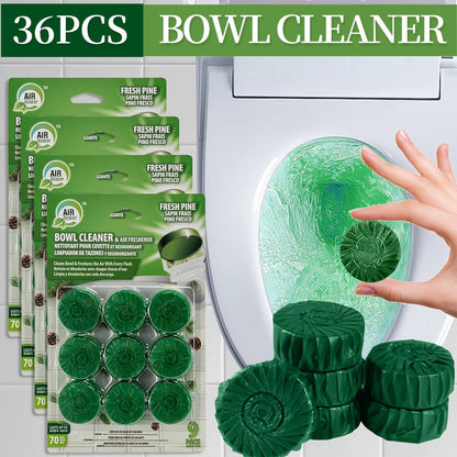 Automatic Toilet Bowl Cleaner Tablets 9/36pcs - Low Odor Fresh Linen Lavender Pine Mix Scents, Powerful Stain Removal Long-Lasting Deodorizer, Safe for Plastic Surfaces, Easy Use for Home & RV Toilet