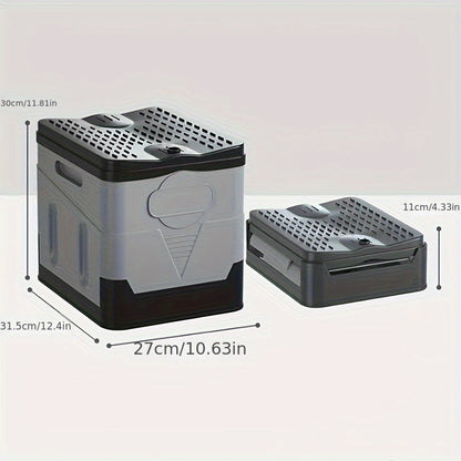 Foldable Camping Toilet Portable Porta Potty for Adults Kids with Lid Drain Hole Waterproof Thick PP Plastic Luggable Loo for Hiking Car Travel Outdoor Emergency Use Storage Box