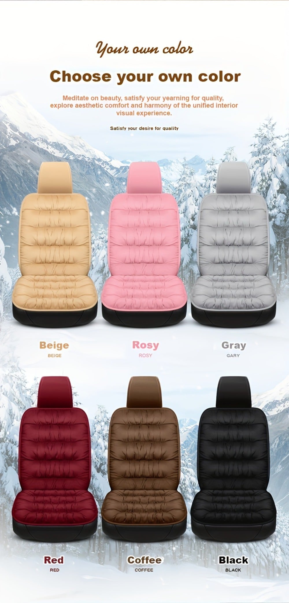Memory Foam Car Seat Cushion with Storage Bag, Anti-Slip Rubber Bottom Driver Seat Backrest Pad, Single Seat Vest-Style Comfort Cushion for Car, Available in Red Beige Black