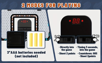 Over Door Basketball Hoop with LED Lights & Electronic Scoreboard – Mini Hoop Set with 4 Balls for Kids Teens Adults, No Drilling Indoor Outdoor Sport Game | Best Birthday Christmas Gift