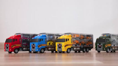 Fire Truck Toy Set for Kids Ages 3-6 – Die-Cast Metal Carrier Truck with Play Mat, Emergency Vehicle Collection, Birthday Christmas Gift for Boys Girls