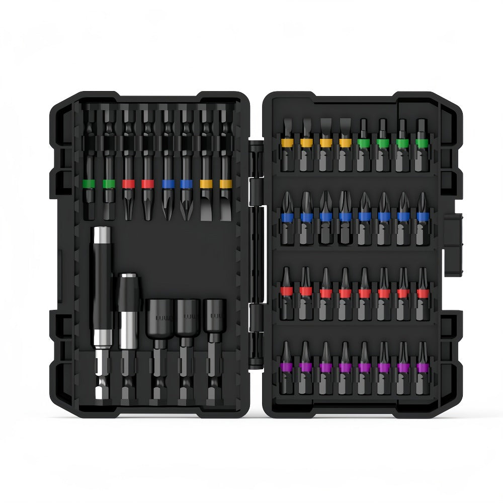 Impact Screwdriver Bit Set 45-Piece – Heavy-Duty Torx, Phillips, Flat & Square Bits with Storage Box, Compatible with Impact Drivers for Automotive, Home Repair & DIY Projects